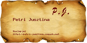 Petri Jusztina névjegykártya